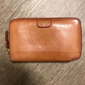 Orange Fossil Wallet